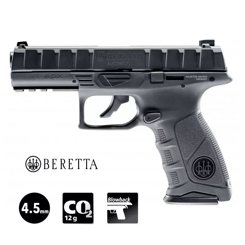 PISTOLET BERETTA APX Noir - Blowback - 4.5mm BB - CO²