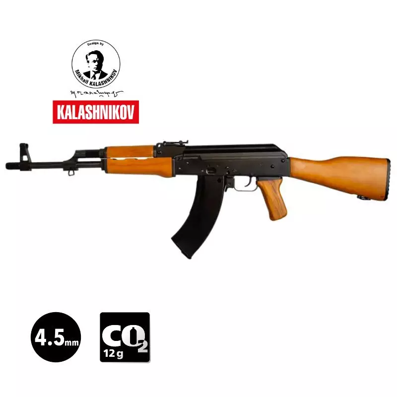 CARABINE KALASHNIKOV AK47 Bois - Billes acier 4.5mm / 3J