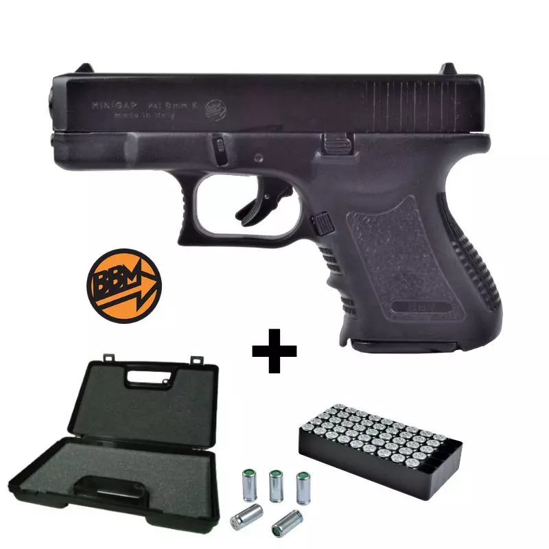 BRUNI BLANK PISTOL TOP FIRING MINIGAP Black 9MM PAK