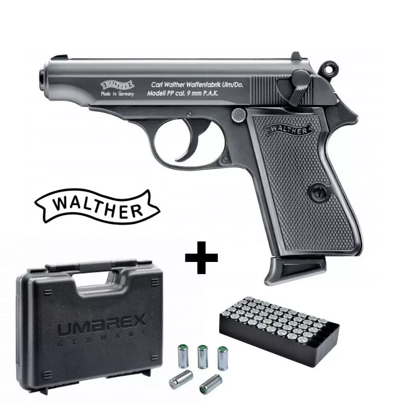 BLANK PISTOL WALTHER PP Black 9MM PAK