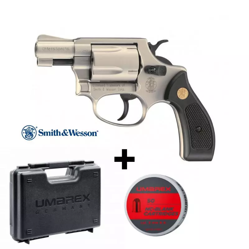 BLANK REVOLVER SMITH & WESSON CHIEFS SPECIAL Nickel 9 MM RK