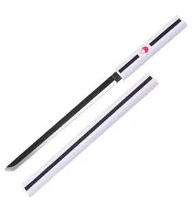 MINI KATANA DECO LAME ACIER MOTIF NARUTO BLANC