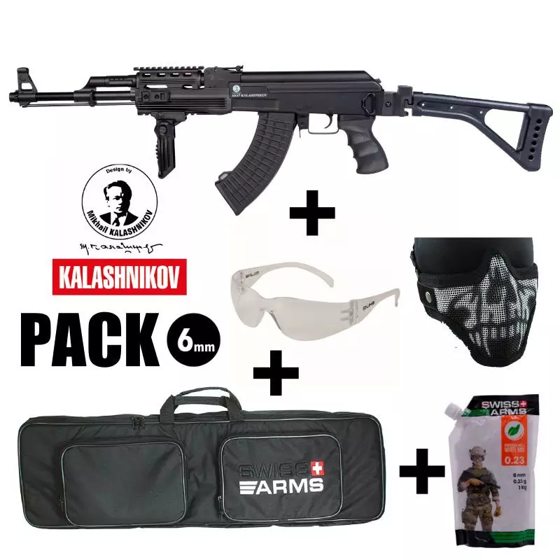 KALASHNIKOV AK 47 AIRSOFT TACTICAL RIFLE PACK - 550BBs 1J