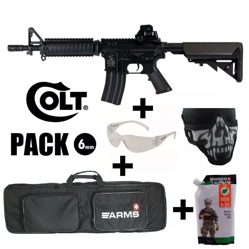 COLT CQB AEG AIRSOFT RIFLE PACK Black 1.2J