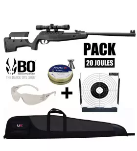 PACK CARABINE A AIR COMPRIME BLACK OPS BENNING 4.5 Plombs + Lunette 4X32 - 19.9J