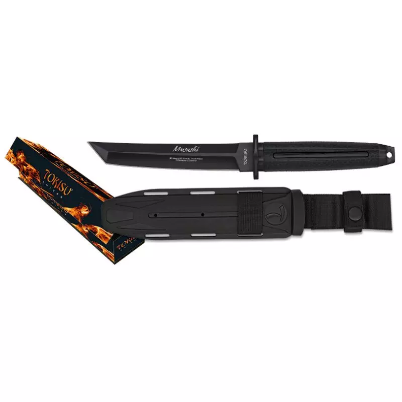 TOKISU TACTICAL KNIFE MUSASHI BLACK BLADE 15CM