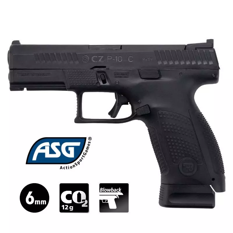 CZ P-10C AIRSOFT PISTOL Black - Blowback - 6 mm BB - CO²