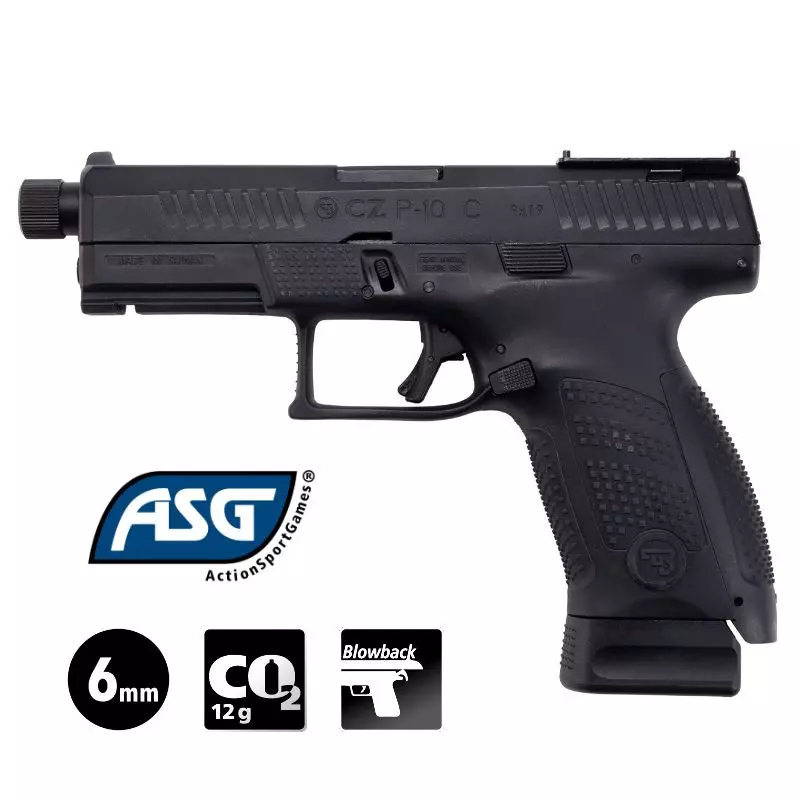 CZ P-10C AIRSOFT PISTOL Optic-Ready Black - Blowback - 6 mm BB - CO²