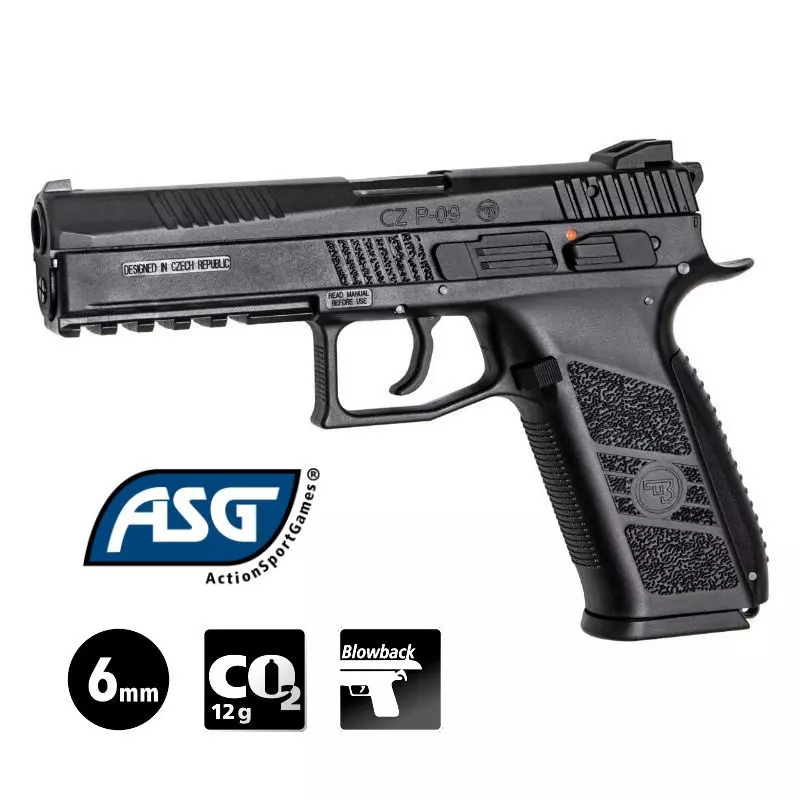 CZ75 P-09 DUTY AIRSOFT PISTOL Black with case - Blowback - 6 mm BB - CO²