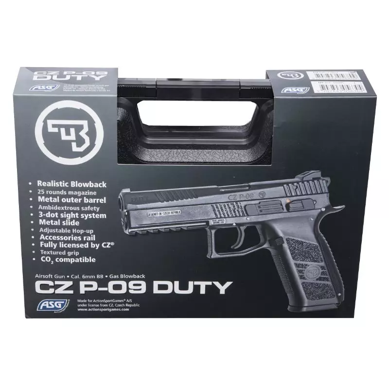 CZ75 P-09 DUTY AIRSOFT PISTOL Black with case - Blowback - 6 mm BB - CO²