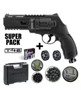 SUPER PACK REVOLVER DE DEFENSE T4E TR50 Gen2 (HDR50) - Cal .50 - 13 Joules