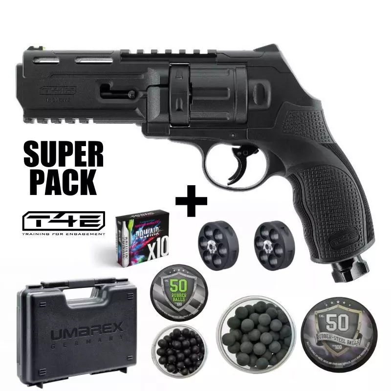 T4E TR50 Gen2 DEFENCE REVOLVER SUPER PACK - Cal .50 - 13 Joules