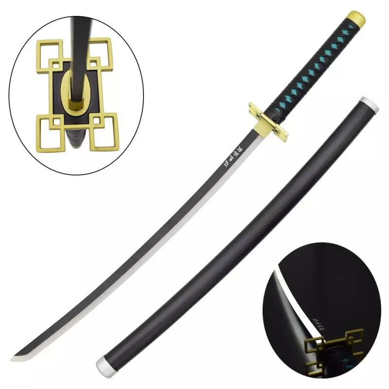 KATANA DECO LAME ACIER ET LED MOTIF DEMON SLAYER