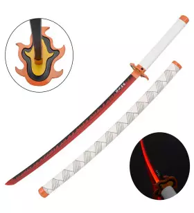 KATANA DECO STEEL BLADE WITH LED LIGHTING DEMON SLAYER PATTERN