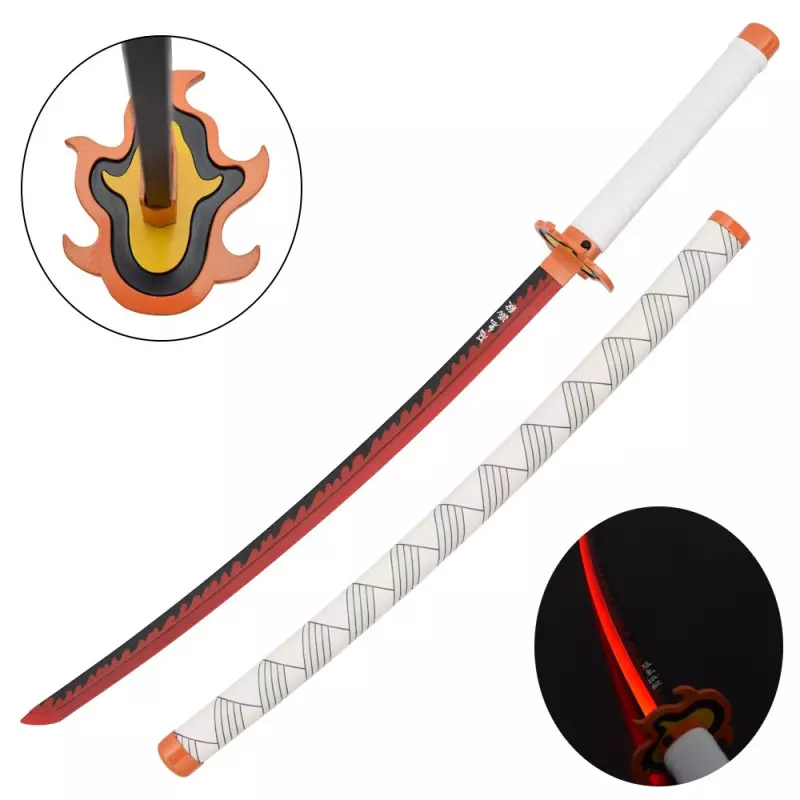 KATANA DECO STEEL BLADE WITH LED LIGHTING DEMON SLAYER PATTERN