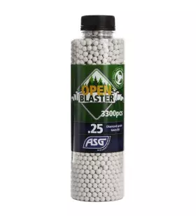 ASG OPEN BLASTER ORGANIC AIRSOFT BBs 0.25 g White BOTTLE OF 3300 BBs