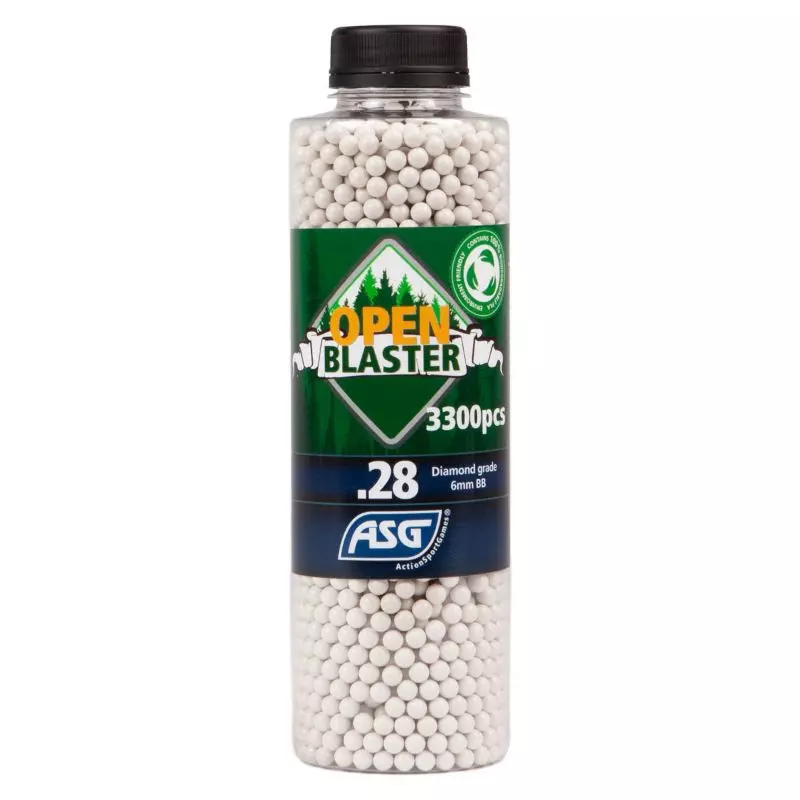 ASG OPEN BLASTER ORGANIC AIRSOFT BBs 0.28 g White BOTTLE OF 3300 BBs