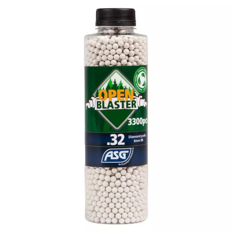 ASG OPEN BLASTER ORGANIC AIRSOFT BBs 0.32 g White BOTTLE OF 3300 BBs