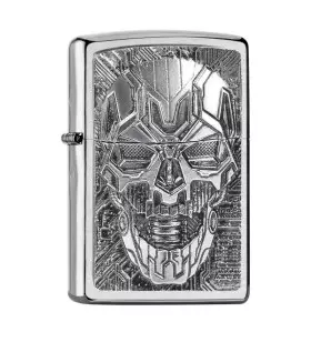 ZIPPO LIGHTER SKULL TECHNIC TRICK Chrome