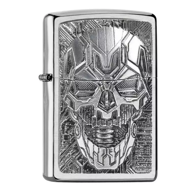 ZIPPO LIGHTER SKULL TECHNIC TRICK Chrome