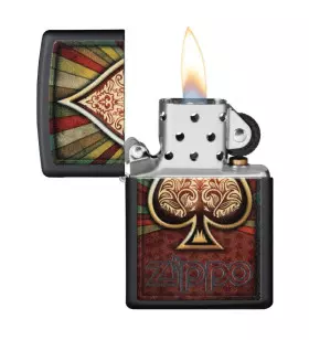 BRIQUET ZIPPO AS DE PIQUE DESIGN Noir