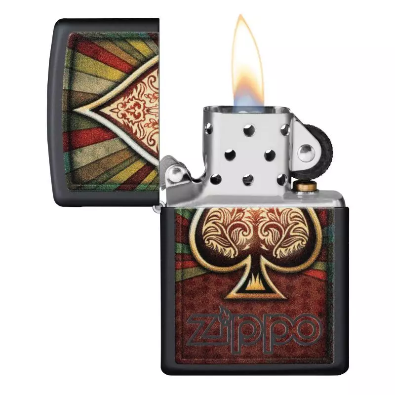 BRIQUET ZIPPO AS DE PIQUE DESIGN Noir