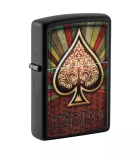 BRIQUET ZIPPO AS DE PIQUE DESIGN Noir