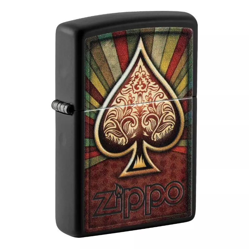 BRIQUET ZIPPO AS DE PIQUE DESIGN Noir