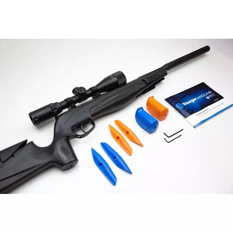 STOEGER RX20 TAC BLACK AIR RIFLE SUPPRESSOR COMBO 3-9X40 - 4.5 mm pellets 19.9J