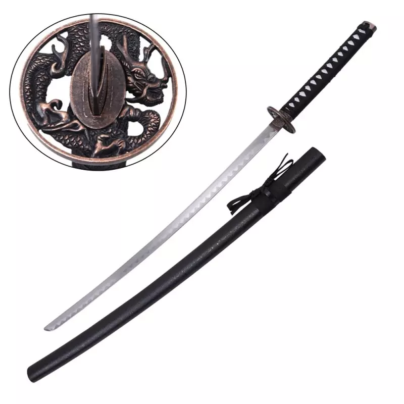 KATANA DECO STEEL BLADE DRAGON DESIGN