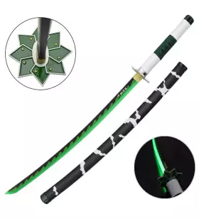 KATANA DECO STEEL BLADE WITH LED LIGHTING DEMON SLAYER PATTERN