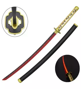 KATANA DECO STEEL BLADE WITH LED LIGHTING DEMON SLAYER PATTERN