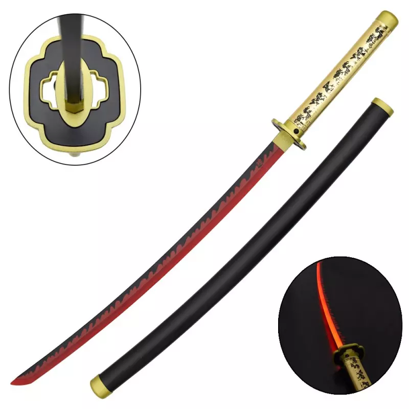 KATANA DECO STEEL BLADE WITH LED LIGHTING DEMON SLAYER PATTERN