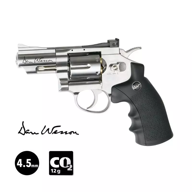 ASG DAN WESSON AIRGUN REVOLVER 2.5 inch Chrome - 4.5mm Pellets CO²