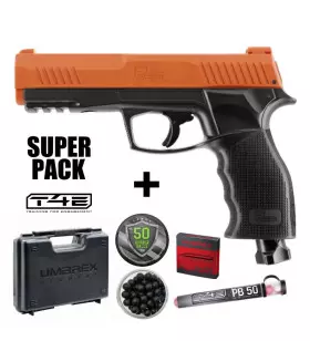 SUPER PACK PISTOLET DE DEFENSE T4E P2P HDP50 Gen2 orange - Cal .50 - 13 Joules