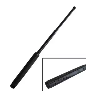 BLACK INOX STEEL TELESCOPIC BATON 53CM POLICE USING