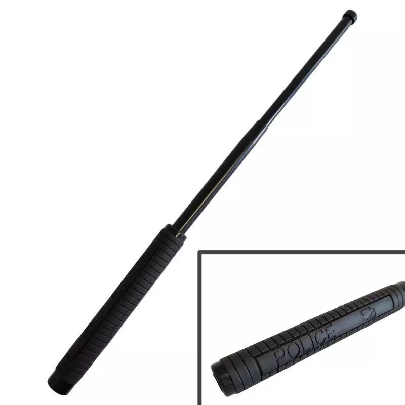 BLACK INOX STEEL TELESCOPIC BATON 53CM POLICE USING