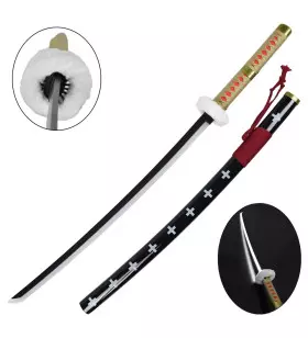 KATANA DECO LAME ACIER ET LED MOTIF ONE PIECE