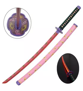 KATANA DECO LAME ACIER ET LED MOTIF DEMON SLAYER