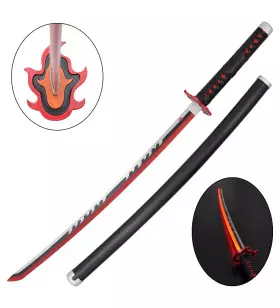 KATANA DECO STEEL BLADE WITH LED LIGHTING DEMON SLAYER PATTERN