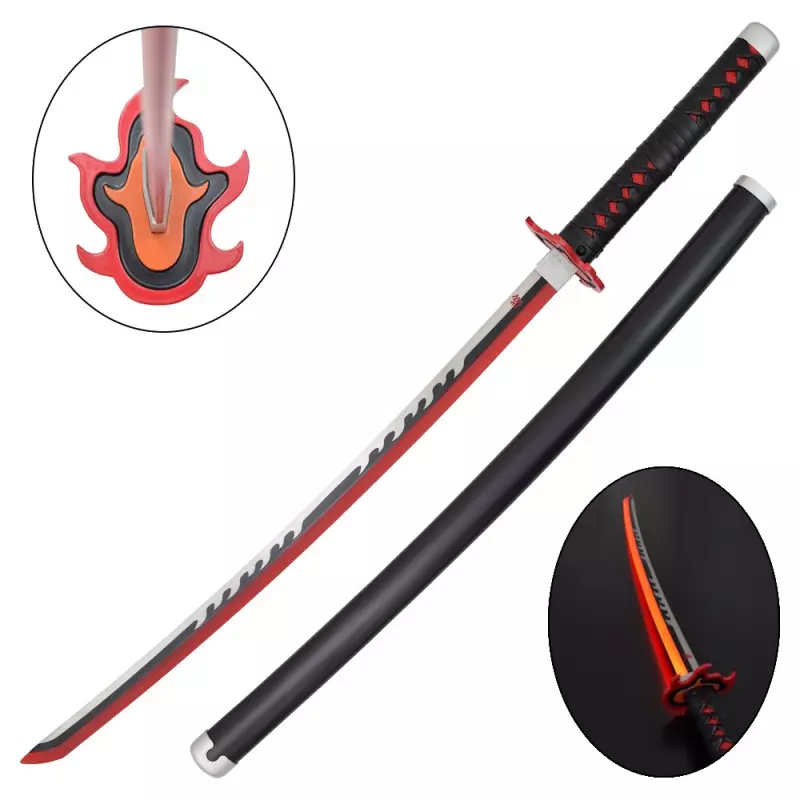 KATANA DECO STEEL BLADE WITH LED LIGHTING DEMON SLAYER PATTERN