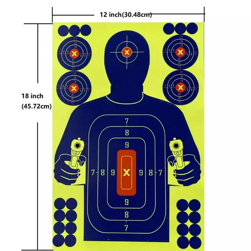 SILHOUETTE FLUO REACTIVE PAPER SHOOTING TARGET 12x18inch (SET OF 25)