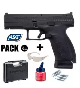 CZ P-10C AIRSOFT PISTOL PACK Black - Blowback - 6 mm BB - CO²