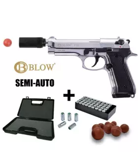 PISTOLET GOMME COGNE BLOW F92 Chrome - 9MM PAK