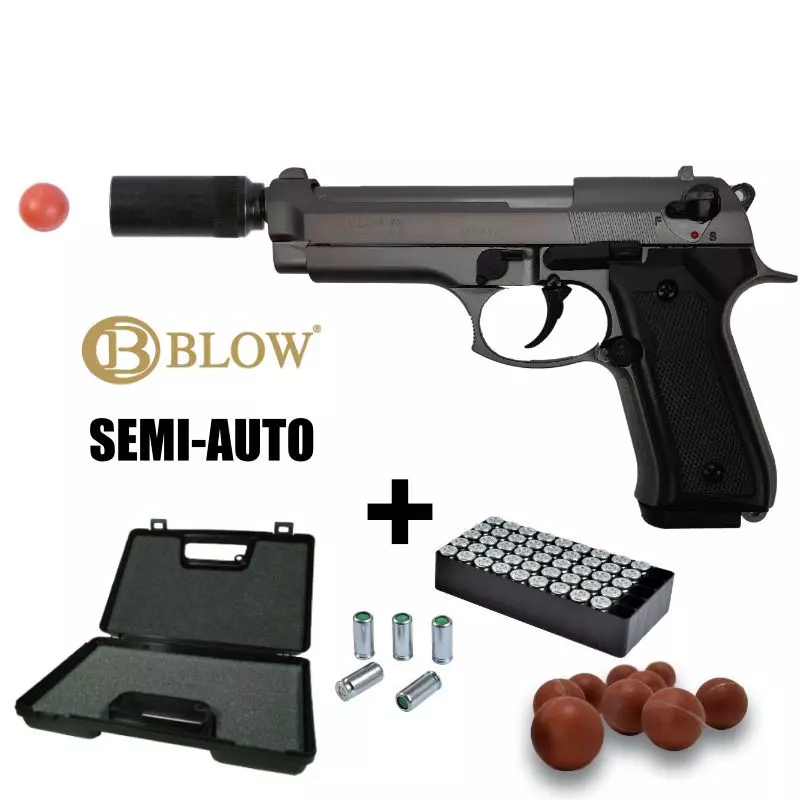 PISTOLET GOMME COGNE BLOW F92 Smoke - 9MM PAK