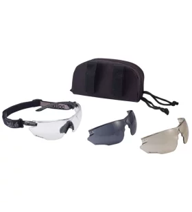 LUNETTES TACTIQUE BOLLE COMBAT - KIT NOIR AVEC 3 VERRES