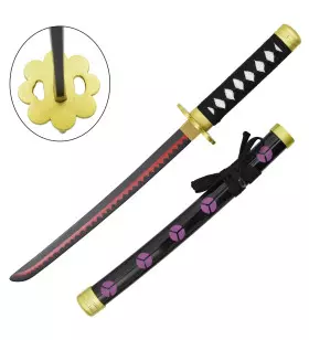 MINI KATANA DECO BAMBOO BLADE ONE PIECE PATTERN BLACK