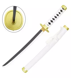 MINI KATANA DECO BAMBOO BLADE ONE PIECE PATTERN WHITE