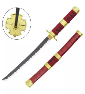 MINI KATANA DECO BAMBOO BLADE ONE PIECE PATTERN RED