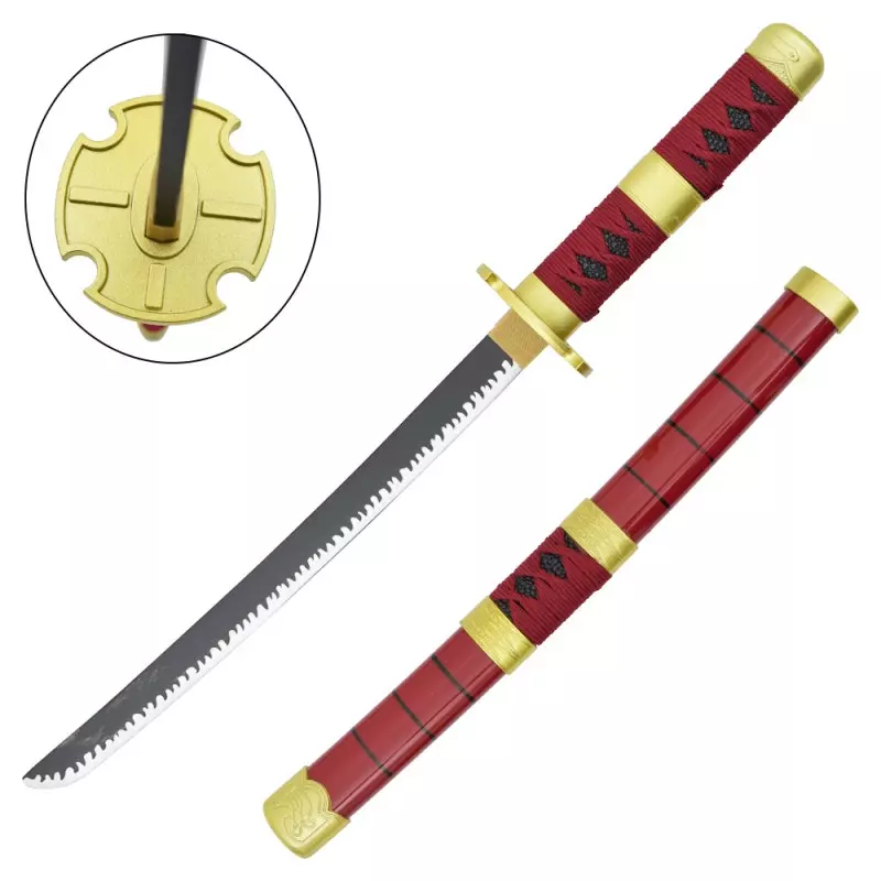 MINI KATANA DECO BAMBOO BLADE ONE PIECE PATTERN RED